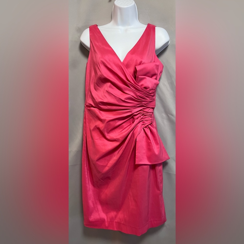Maggy London Women Pink Sleeveless Polyester Blend Dress Sz 12
